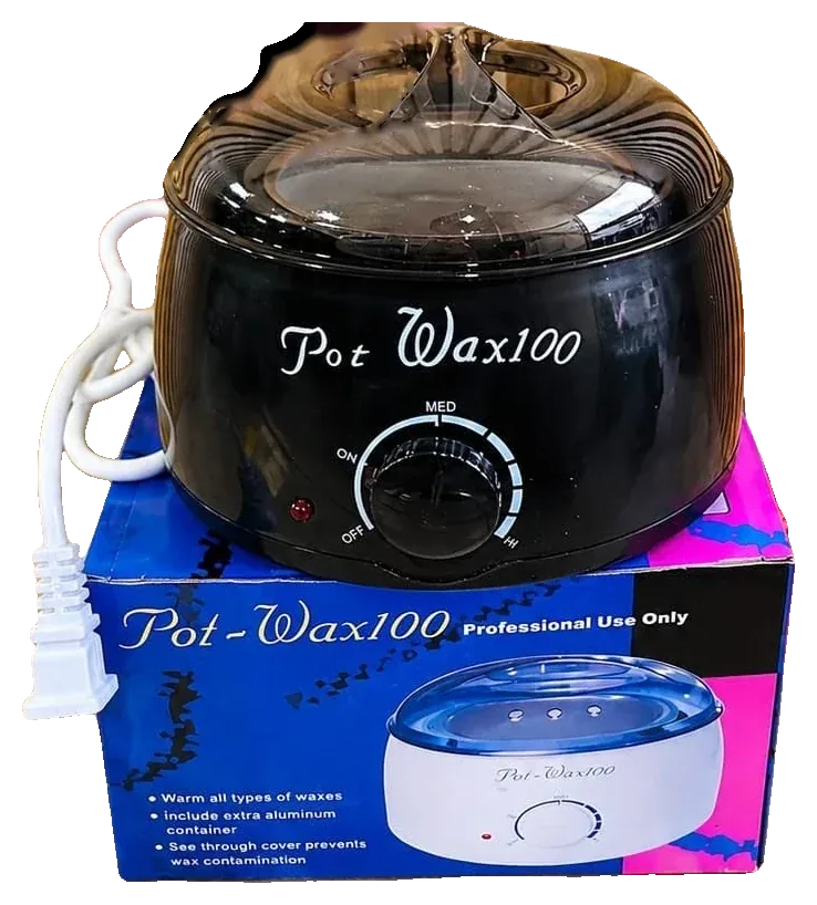 Cocina para cera depilatoria con perlas y espátulas