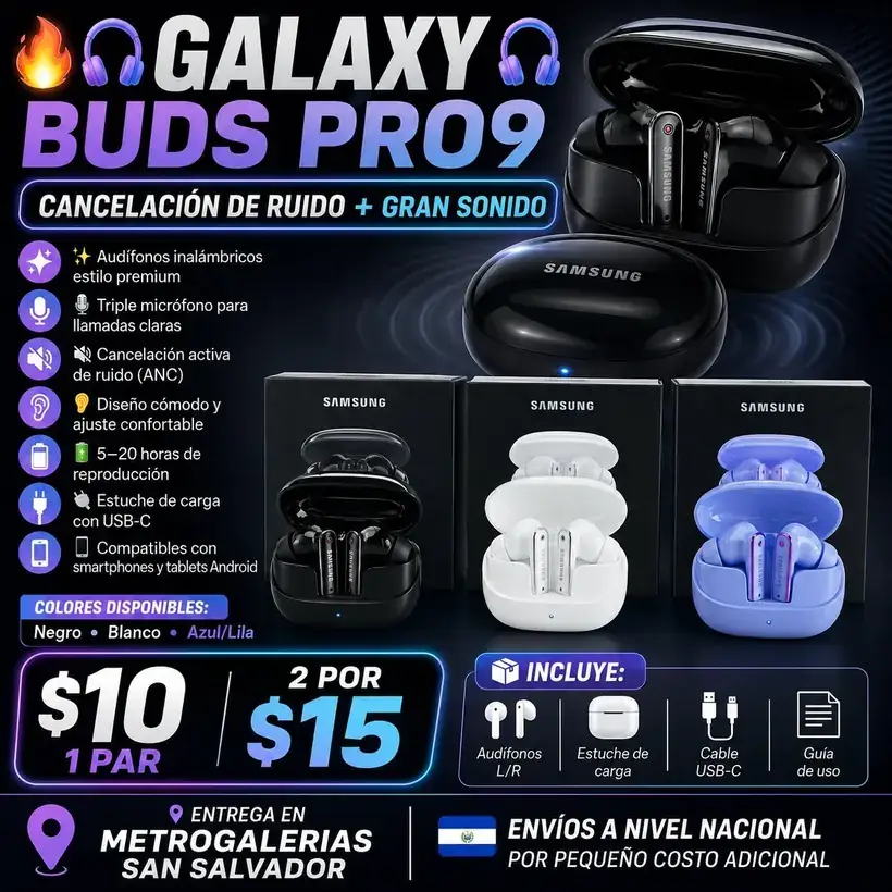 Promoción publicada por TecnoCity SV: Audífonos Galaxy Buds Pro9